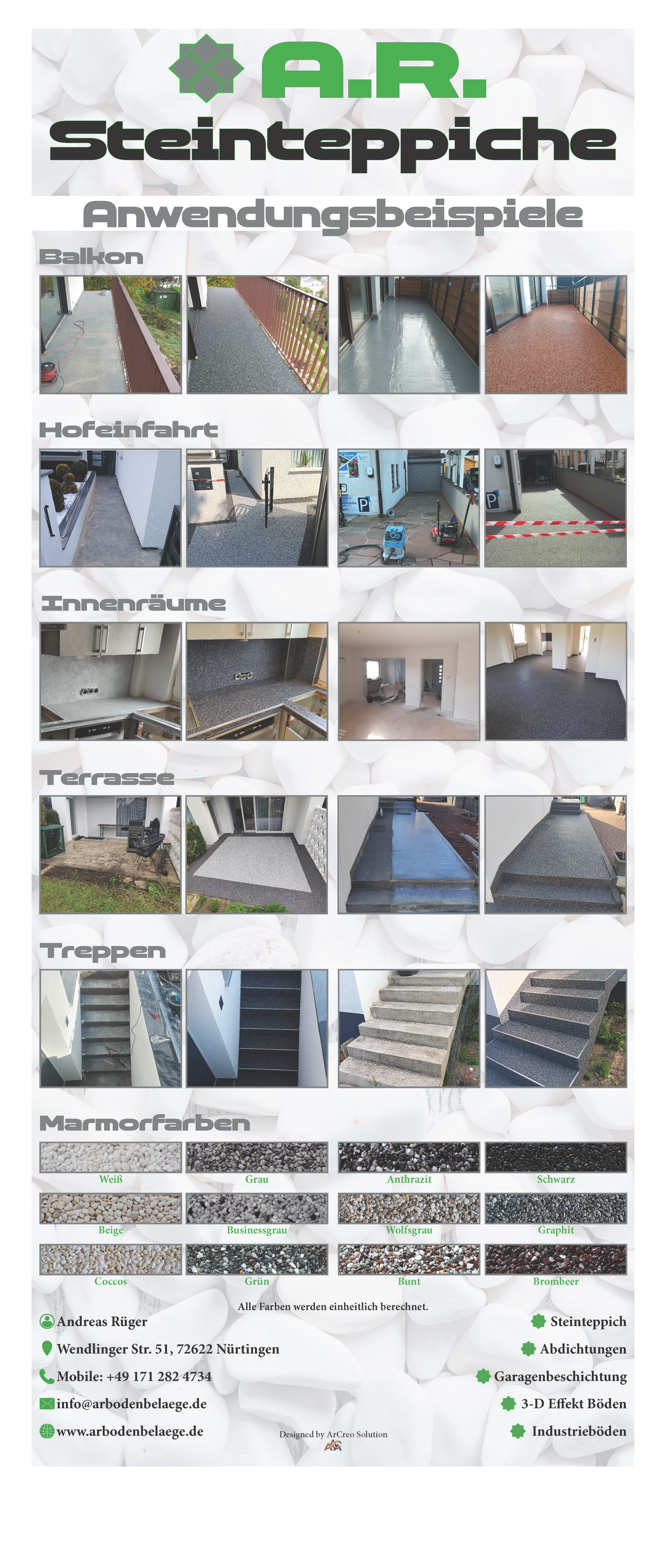AR Steinteppiche Roll Up Display