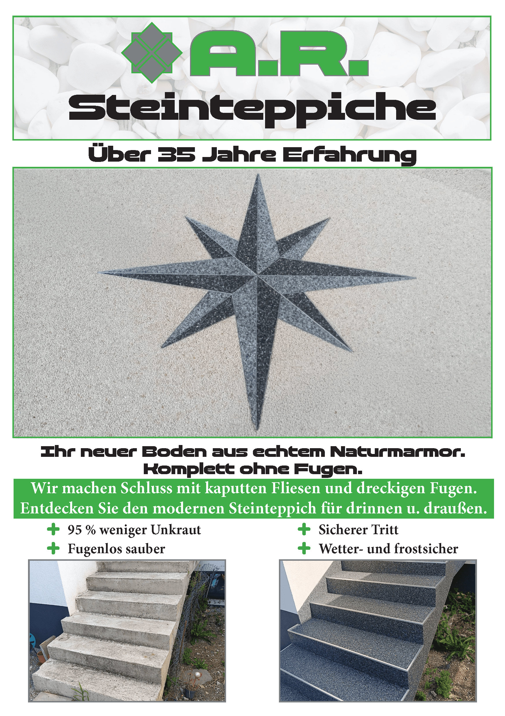 A5-Flyer für A.R. Bodenbeläge